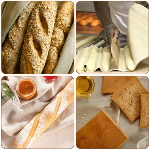 Pack of 3 Baker's Linen Cloth Bread Baking 75 x 45 cm Natural Baker's Linen Dough Cloth Proofing Foil for Bread Baking Accessories Swirl Cloth for Dough Preparation and Baking for Families, Bakers and - Image 3