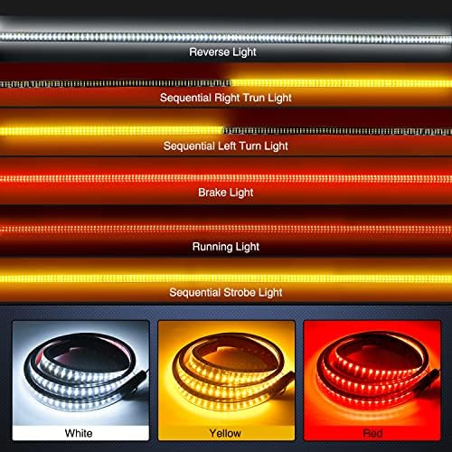 Nilight Truck Tailgate Light Strip 48" Triple Row 360 LED Running Light Bar - Image 3