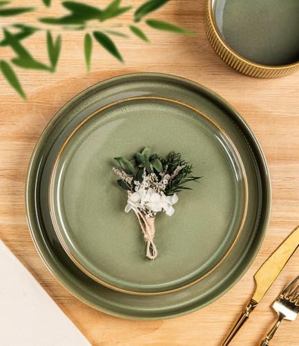 TheTerra Ceramic Dinnerware Set for 8, 24-Piece Plates and Bowls Set - Image 3