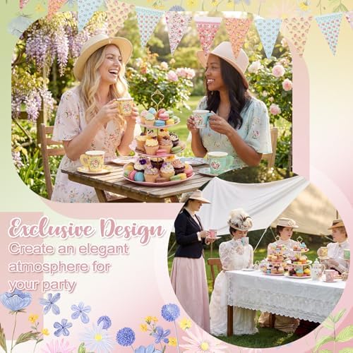 Nuogo 244 Pcs Disposable Tea Party Supplies, Serve 40 - Image 5