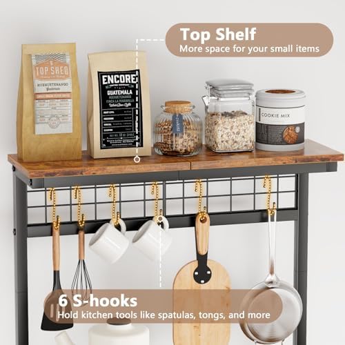 Furologee Kitchen Bakers Rack with Power Outlet, 22-Inch Microwave Stand - Image 6