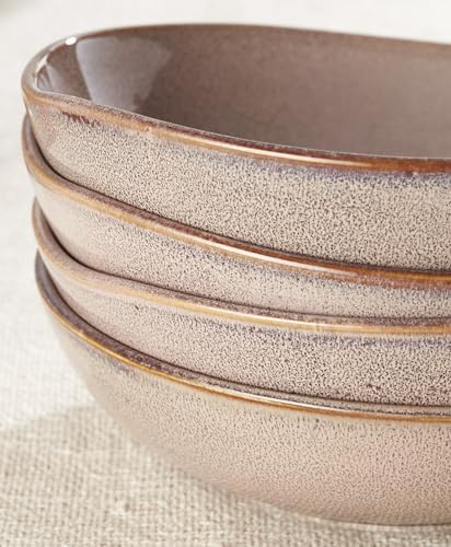 Oneida Organic Shades Clay Stoneware Pasta Bowl Set for 4, 34.5oz - Image 3