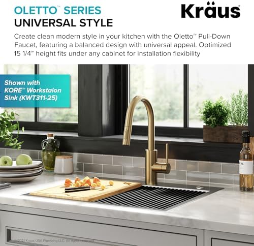 KRAUS Champagne Bronze Pull Down Kitchen Faucet KPF-2620SFACB - Image 2
