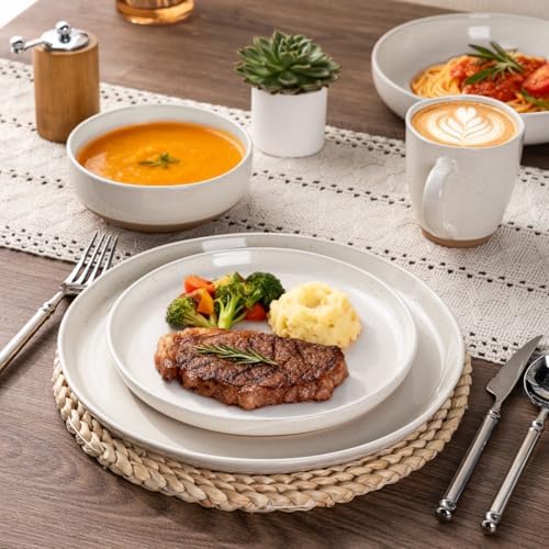 AmorArc Dinnerware Sets for 6, 24 Pieces Ceramic Plates and Bowls Set - Image 5