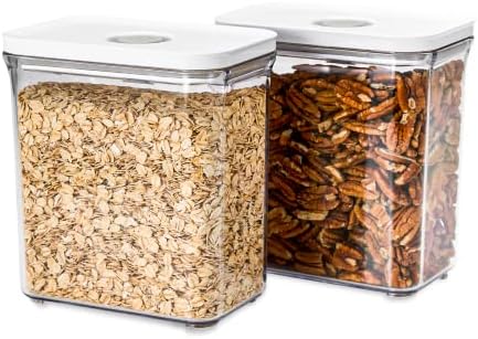VAKUEN Premium Airtight Food Storage Containers, Rectangular 2PC-SET(2.11qt), Smart One-Click Seal Lid, 100% Leak Proof, Keep Food Fresh Longer, BPA-FREE, Dishwasher/Freezer & Microwave Safe by Vakuen