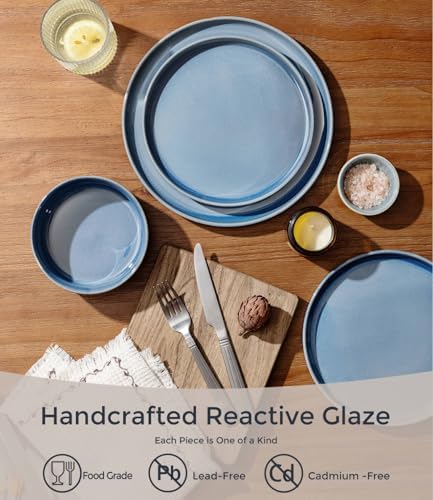 GBHOME Stoneware Dinnerware Sets for 4, 12-Piece Plates and Bowls Set - Image 3
