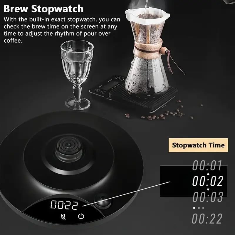 Gooseneck Electric Kettle with ±1℉ Temperature Control & Keep Warm for Pour Over Coffee & Tea, Rapid Boil, 304 Stainless Steel, Built-in Brew Timer, 1000W/ 0.9L - Image 3