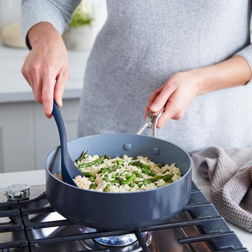 GreenPan Silicone 7 Piece Cooking Utensil Set,Ladle,Turners,Spatula,Spoons, Whisk,Flexible Nonstick Kitchen Tools Rigid Steel Core, Heat-Resistant,Anti-Slip Handle BPA-Free Dishwasher,Blue (Pack of 9) - Image 2