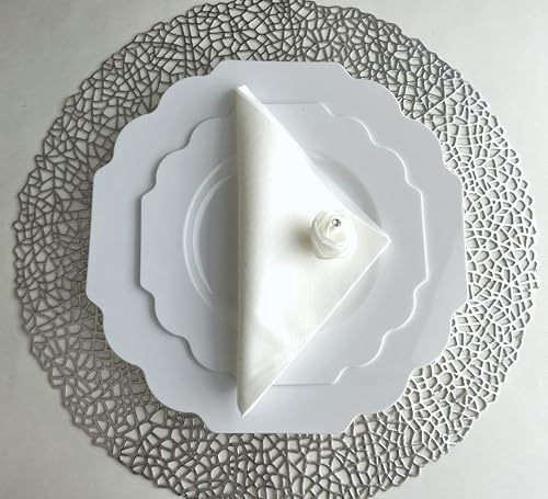 OCCASIONS Disposable Plastic Plates for 80 Guests (Imperial White) - Image 4