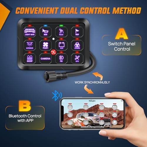 Nilight 12 Gang Switch Panel Relay System w/APP Control Automatic Dimmable - Image 2