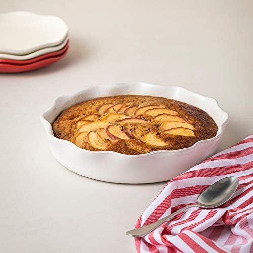 Casafina Ceramic Stoneware 11" Pie Dish - Cook & Host Collection, White | Microwave & Dishwasher Safe Dinnerware | Food Safe Glazing | Restaurant Quality Serveware - Image 5