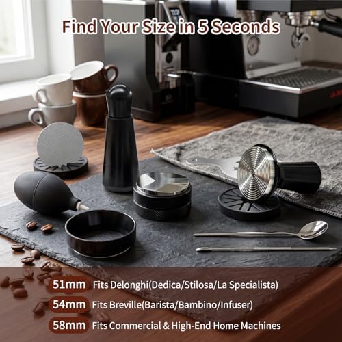 12Ps 51mm Espresso Accessories Kit,Distributor,Tamper,PuckScreen,Funnel,WDT - Image 2