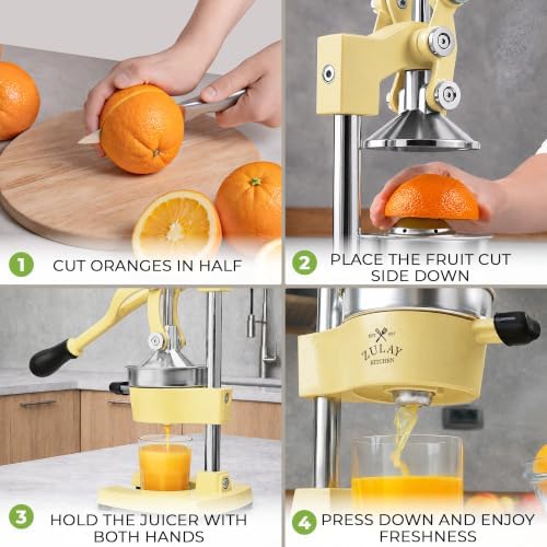 Zulay Kitchen Cast Iron Juicer, Orange Manual Juicer, Citrus Press, Lemon - Image 5