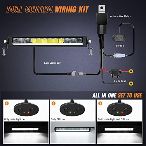 Nilight Pro Series 15.5 Inch Single Row Slim LED Light Bar with DRL - Image 6