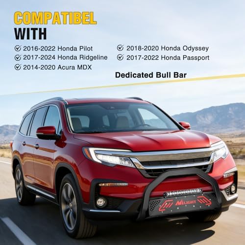 Nilight Bull Bar with Light for 2016-2022 Honda Pilot, 2017-2024 Ridgeline - Image 5