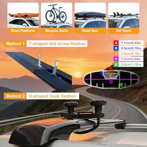 SYDSZ Cross Bar Roof Rack Fit for KIA Carnival KA4 2022 2023 2024 2025 2026 with Raised Side Rails, Heavy Duty Aluminum Roof Cross Bars Rooftop Luggage Rack, Ski Rack for Car Roof - Image 5