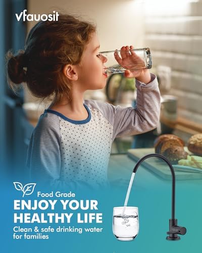 VFAUOSIT Water Filter Faucet for Reverse Osmosis Systems, Lead-Free Black - Image 2