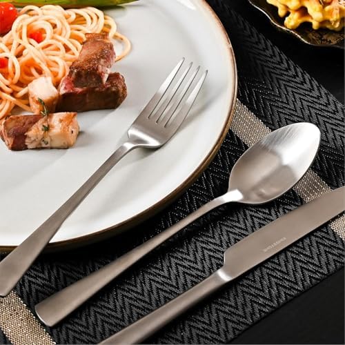 18/10 Flatware set for 12, 60 Piece Matte Stainless Steel Silverware Set - Image 4