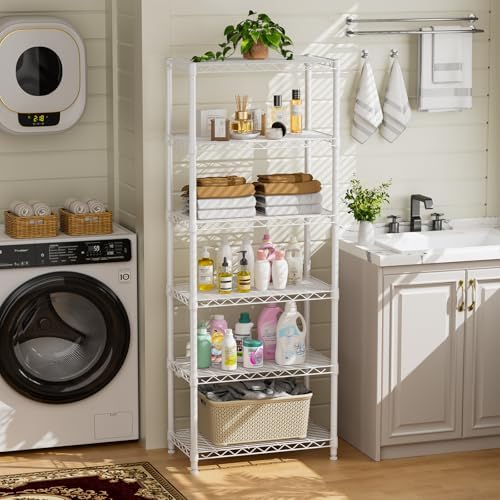 Golpart 6Tier Adjustable Storage Shelves Metal Wire Shelving Standing Shelf - Image 5