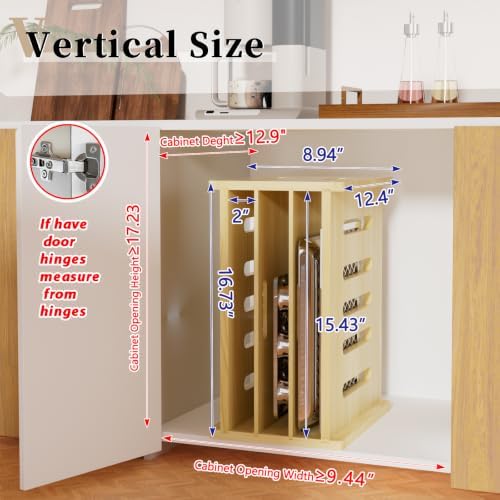4 Tier Wooden Tray Dividers for Cabinets - Image 3