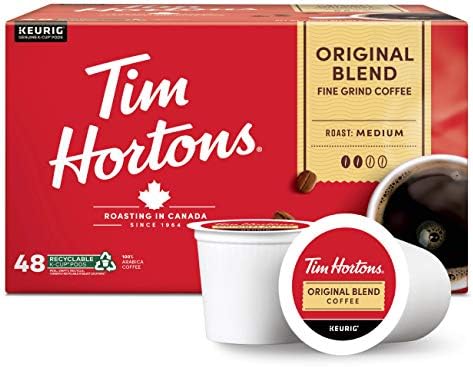 Tim Hortons Original Blend, Medium Roast Coffee, Single-Serve K-Cup Pods Compatible with Keurig Brewers, 48ct K-Cups by TimHortons