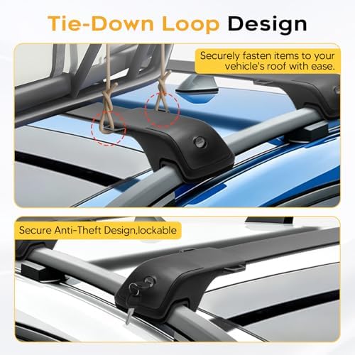 300LBS Roof Rack Cross Bars for 2014-2026 Subaru Forester with Raised Side Rails(Not for Wilderness Trim), Lockable Aluminum Roof Crossbars Rooftop Luggage Racks for Forester Accessories - Image 5