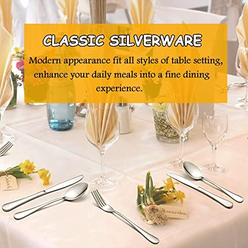 LIANYU 60 PCS Silverware Set for 12, Stainless Steel Cutlery Set - Image 6