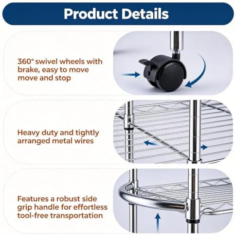 5-Tier Steel Wire Storage Shelving Unit - Image 3