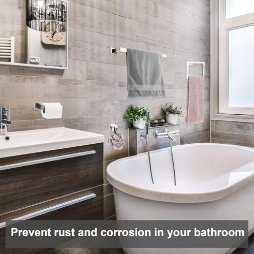 25 Pcs Silver Bathroom Hardware Accessories Bath Towel Bar Set - Image 5