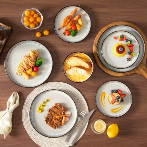 vancasso 24-Piece Grayish Beige Stoneware Plates and Bowls Sets for 8 - Image 5