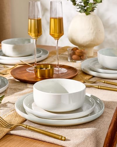 Famiware Milkyway 12-Piece Stoneware Dinnerware Set, White - Image 3