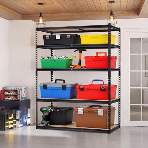 Heavy Duty Storage Shelves 5-Tier Shelving Unit, 2500 LBS Capacity Metal Rack for Garage Kitchen Pantry, Adjustable Shelves, 35" L x 18" W x 72" H - Image 2