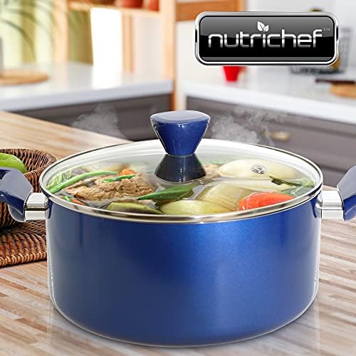 NutriChef Non-Stick Casserole with Lid - High-Qualified Kitchen Cookware with See-Through Tempered Glass Lids, 5 Quart (Works with Model: NCCWA13BU) - Image 6