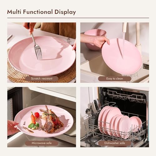 KINGSTONE 24-Piece Bone China Dinnerware Set for 8, Sakura Pink - Image 4