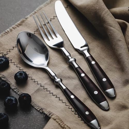 Silverware Set for 10 Classic 50 Piece Flatware Set Elegant 18/8 Stainless Steel Western Cutlery Delicate Utensils for Home Dishwasher Safe Mirror Polished - Image 3