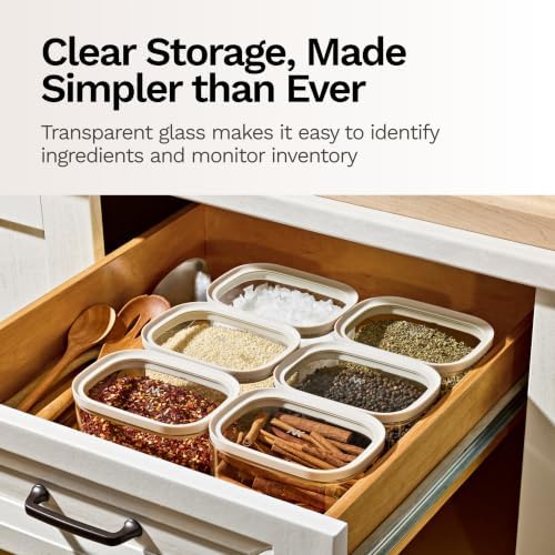 Naked Kitchen 20-Piece Food Storage Containers with Lids – Stackable BPA-Free Borosilicate Glass Pantry Storage Containers with Leak-Resistant Airtight Seal for Kitchen & Pantry Organization – Green - Image 6