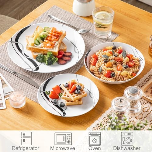 VEWEET Porcelain Dinnerware Sets for 6, 18 Piece Plates Bowls Set, FIONA - Image 5