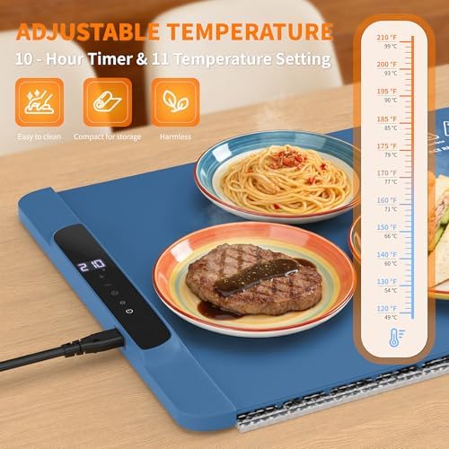Warming Mat for Food with Heat Resistant Pad for Family Dinner, 35.8"x15.0" - Image 3