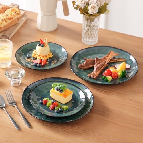 vancasso Starry 12 Pcs Dinnerware Set for 4, Handmade Reactive Glaze, Green - Image 5