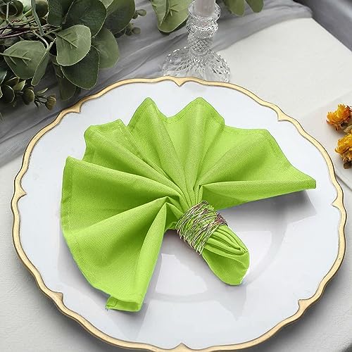 50 pcs 17-Inch Apple Green Polyester Table Napkins Reusable Washable Wedding Party Dinner Linens Tableware Supplies by BalsaCircle