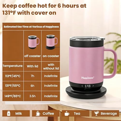 Happiness Self-Heating Coffee Mug,16oz Temperature Control Smart Cup - Image 6