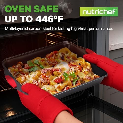 NutriChef Baking Pans Set - 6 Piece Bakeware with Nonstick Carbon Steel for Easy Release and Cleanup, Durable and Versatile Design, Includes Cookie Sheet, Loaf Pan, Muffin Tin & More - Image 2