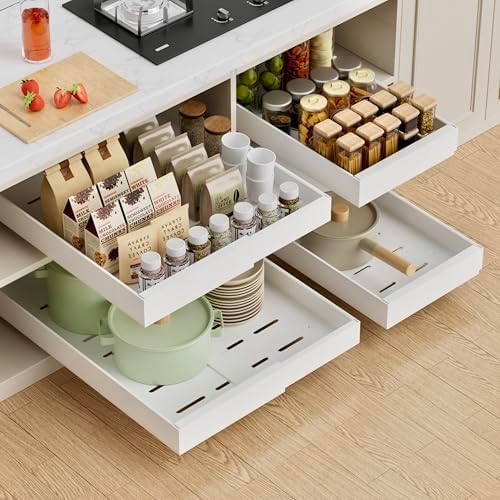 PAKETA 4 Pack Expandable Pull Out Cabinet Organizer,21" Deep by Unknown