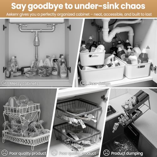 Under Sink Organizer for Kitchen and Bathroom Cabinets Pull Out Storage - Image 2