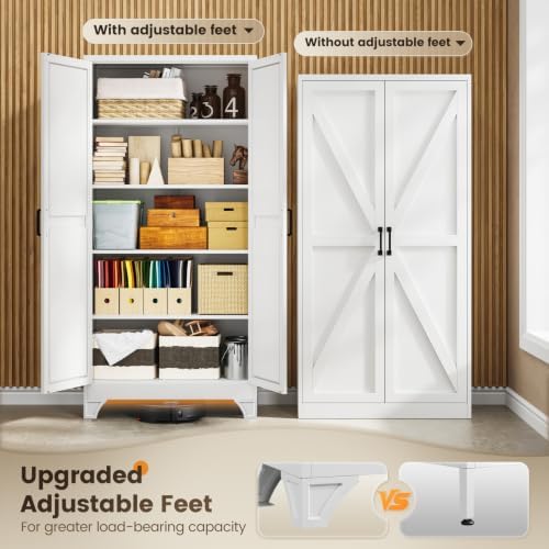 Yizosh Metal Storage Cabinet with Doors and 4 Adjustable Shelves - Image 5