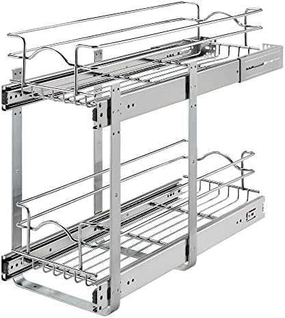 Rev-A-Shelf 2-Tier Pullout Organizer for Kitchen Cabinets, 9" x 22" by Rev-A-Shelf