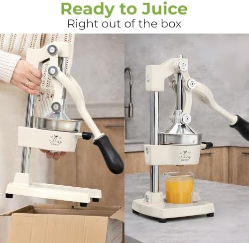 Zulay Kitchen Cast Iron Juicer, Orange Manual Juicer, Citrus Press, Ivory - Image 3