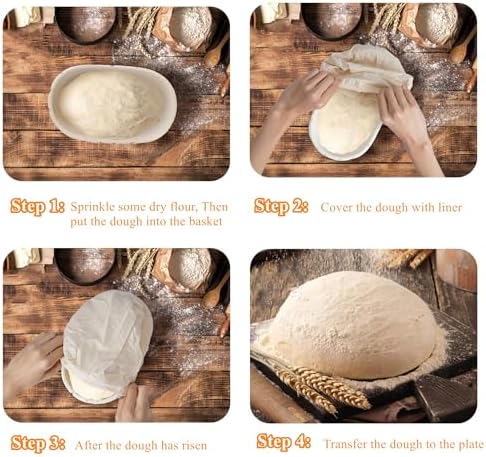 Nisorpa 10 Set Oval Banneton Bread Proofing Basket,10 Inch - Image 4