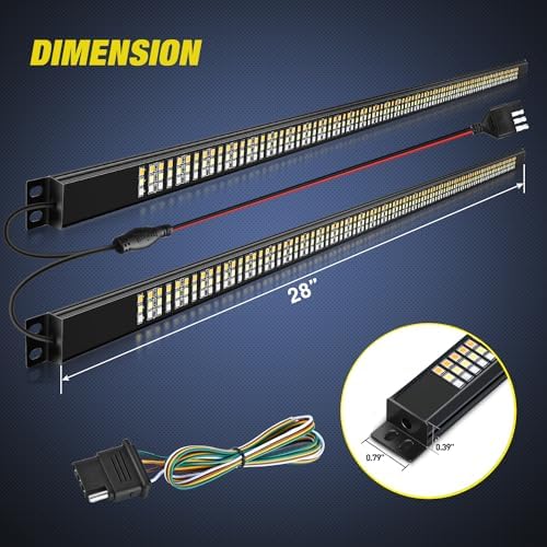 Nilight Truck Tailgate Light 56" Aluminum Frame Triple Row 576LED Strip - Image 2