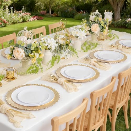 LIYH 8 Pcs Heavy Duty Gold Charger Plates for Wedding & Party, 13 Inch - Image 6